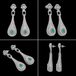Pendientes de Plata de Ley 925 con Diamantes CVD y Esmeralda Verde para Mujer, Joyería de Lujo para Fiestas - Product Image 5