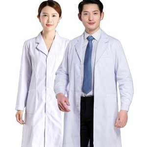 Blusa de Manga Larga con Logotipo Estampado de Alta Calidad PIONEER, Uniforme Médico para Doctor/Enfermera de Hospital, Tela de Sarga de Algodón/Poliéster Blanca - Product Image 1