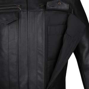Men's Premium <b>Buffalo</b> Leather <b>Motorcycle</b> <b>Jacket</b> for Commuters CE Armor Utility Pockets Street Cruiser Motorbike Biker Gear Size - Product Image 3