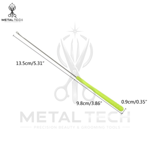 Light Green Handle Steel Hair Extension Loop <b>Threader</b> Latch Hook Micro Ring Link Pulling <b>Needle</b> Set Bulk Salon Equipment - Product Image 4