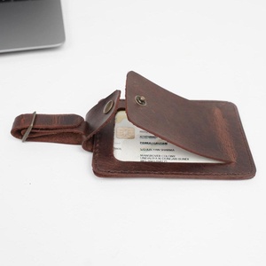 Genuine Leather Luggage <b>Tags</b> With Privacy Flap Luxury <b>Suitcase</b> Labels Custom Travel Bag <b>Tags</b> Manufacturer LMP-0165 - Product Image 4