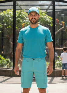 กางเกงขาสั้นคาร์โก้ผู้ชายสำหรับฤดูร้อน กางเกงขาสั้นคาร์โก้ลำลองสไตล์ไฮสตรีทเหนือเข่า ผ้าฝ้าย กางเกงขาสั้นซาฟารีสำหรับผู้ชาย - Product Image 5