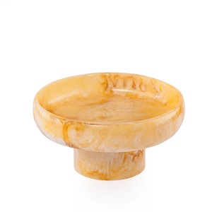 High Quality Resin Footed Fruit Bowl with Matching Tray and Printed Saucers for Premium Dining Decor and <b>Eid</b> <b>Gift</b> Hampers - Product Image 3