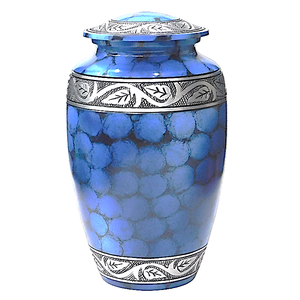 Urnas de cremación de aluminio para adultos con estrella y banda grabada, urna funeraria de metal con acabado plateado, rojo y azul para cenizas humanas. - Product Image 6