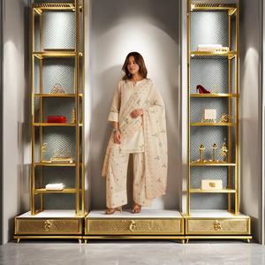 Conjunto de Lujo de Seda Crema con Bordado Floral Minimalista, Salwar Kameez Romántico de 3 Piezas, Tendencia 2026 Pharsi - Product Image 1