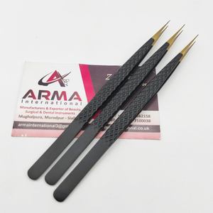 Pince à épiler professionnelle en acier inoxydable écologique pour extensions de cils, à pointe fine, testée à la main, durable - Product Image 5