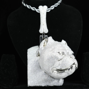 Pendentif Hip Hop personnalisé en argent pour homme, entièrement serti de Moissanite VVS, passe le test du diamant - Product Image 1