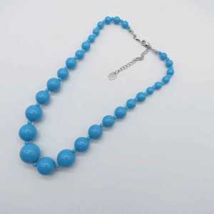 Handmade Resin Beaded Necklace Oval Green Statement Jewelry Fashion Accessory Resin Crafts - Product Image 2