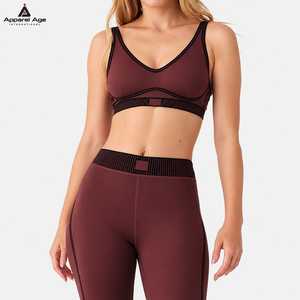 Wholesale Fashionable Custom Solid Color Women's Fitness Yoga Bra <b>Top</b> Lightweight Breathable <b>Running</b> Training Gym Sports Bra - Product Image 1