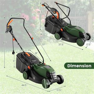 Tagliaerba Elettrico Semovente a Filo da 13,5 Pollici, 12 Ampere, Doppio Interruttore di Sicurezza, Verde, Personalizzabile, Supporto OEM per Raccoglierba - Product Image 6