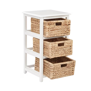 Wholesale White Water Hyacinth Cabinet <b>Wardrobe</b>, Wooden Frame With Water Hyacinth <b>Basket</b> Sets Home Furniture From Vietnam - Product Image 6