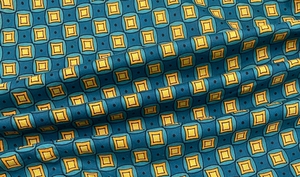 Tissu en coton léger et écologique à imprimé géométrique bleu, imprimé au bloc indien, pour la décoration intérieure, les robes de filles, la couture et le patchwork - Product Image 2