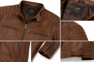Premium Men's Brown Lambskin Leather <b>Jacket</b> Casual Zip-Up Fashion Outerwear Custom Logo Men's <b>Red</b> Leather <b>Jacket</b> Premium <b>Jacket</b> - Product Image 3