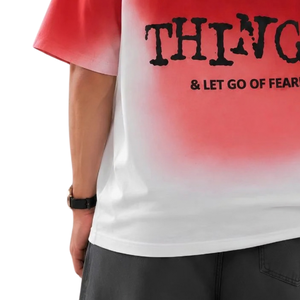 เสื้อยืดผู้ชายสีแดงไล่เฉดลายกราฟิก คอกลม แขนสั้น พิมพ์ลายลำลอง สตรีทแวร์ ขายส่ง รับทำลายกราฟิกตามสั่ง - Product Image 6