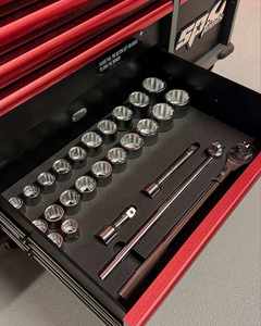 Chariot à outils roulant robuste TOMAC à 12 tiroirs avec 293 pièces d'outils OEM, outils pour camions - Product Image 4