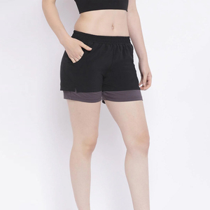 Shorts taille haute vintage pour femmes, 100 % coton, respirants, anti-rides, à séchage rapide, avec logo brodé personnalisé OEM - Product Image 1