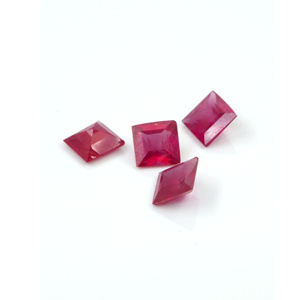 Rubis naturels de Bangkok, carrés calibrés de 5 mm, pierres précieuses de rubis naturelles facettées, prêtes à l'emploi pour la création de bijoux - Product Image 4