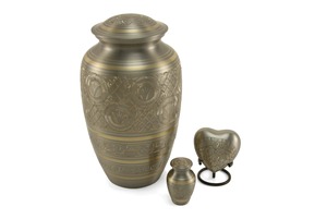 Urna Funeraria Grande de Latón Verde con Diseño de Árbol de la Vida Dorado para Cenizas de Adultos, Recipiente Decorativo de Latón para Guardar Cenizas - Product Image 2