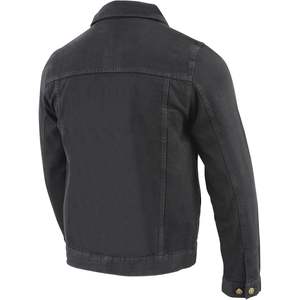 Veste en jean classique noire en cuir pour homme MDM1015 2025 avec poches pour armes à feu - Product Image 5