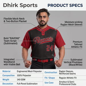 Camiseta de Béisbol Sublimada Personalizada con Rayas, 100% Poliéster, Absorbe la Humedad, Uniformes para Equipos Juveniles y Masculinos, Tallas XS a 6XL, Nombre y Número del Equipo - Product Image 5