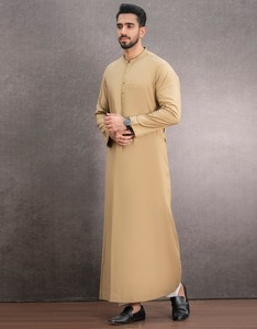 <b>Men</b> Juba Lightweight Muslim Robe Traditional Islamic Clothing Comfortable Long Sleeve Loose Fit Breathable Fabric - Product Image 1