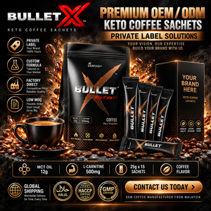 Café Instantané Amer Keto MCT Énergétique Faible en Sucre pour la Gestion du Poids Prémélange Fonctionnel OEM Marque Privée Malaisie - Product Image 1