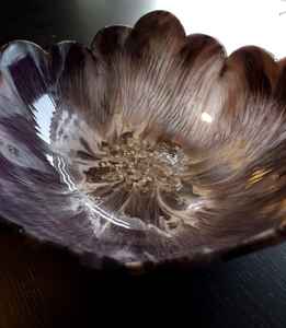 Bol rond en forme de fleur en résine époxy avec relief ALLIUM - Product Image 3