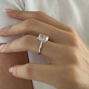 5.0 CT Elongated <b>Cushion</b> Cut Lab Grown Diamond Prong Setting IGI Certified Luxury Engagement <b>Wedding</b> Modern Bridal Proposal - Product Image 3