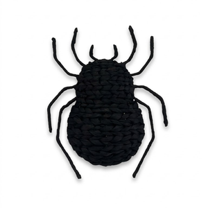 Decoración de Pared de Jacinto de Agua Tejida a Mano, Decoración de Araña Negra para Halloween, Decoración Interior para el Hogar, Hecha en Vietnam - Product Image 1