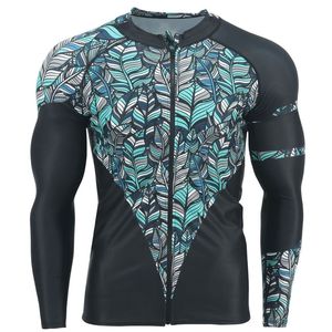 Customized Men's Beach Rash Guard with Long Sleeves Breathable Spandex <b>Surfing</b> Swimming Sportswear OEM Digital <b>Printed</b> for Men - Product Image 6
