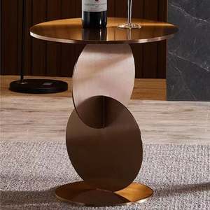 Mesa de Centro Moderna con Base Metálica Escultural, Altura Ajustable, Multifuncional, Superficie Negra Artística, Mueble de Lujo para Sala de Estar u Hotel - Product Image 4