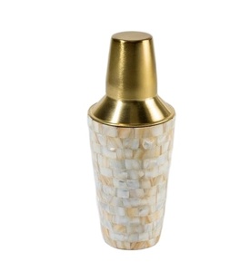 Coctelera de Metal con Diseño de Madreperla, Utensilios de Bar para Fiestas, Coctelera de Acero Inoxidable para Mezclar Bebidas, Artesanía - Product Image 1