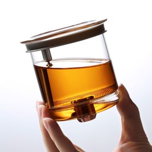 Teiera in Vetro Nero Gunmetal Fatta a Mano da 800mL con Manico Resistente al Calore e Interruttore Magnetico per Uso in Ristoranti e Hotel - Product Image 2