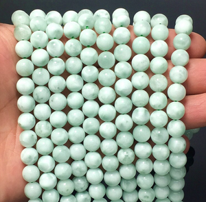 Cuentas de Piedras Preciosas Naturales Mixtas: Ágata Floral, Obsidiana Copo de Nieve, Jade Verde |   Cuentas de Cristal de 6mm/8mm |   Marca FE India |   Venta al por mayor - Product Image 3