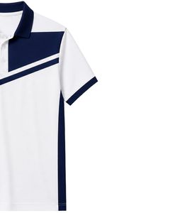 เสื้อโปโลชายสีขาวและน้ำเงินกรมท่า แขนสั้น สไตล์ลำลอง เล่นกีฬา ตีกอล์ฟ ระบายอากาศได้ดี เสื้อยืดฤดูร้อน ผ้าโพลีเอสเตอร์คุณภาพพรีเมียม - Product Image 4