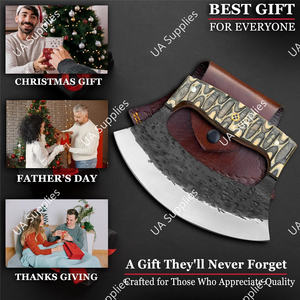 Cuchillo Ulu Tradicional Hecho a Mano, Hoja de Acero Inoxidable, Mango de Madera, Grabado Personalizado, Esencial para la Cocina, Personalizado, Ambidiestro - Product Image 4