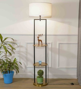 Lampe sur pied décorative de luxe à abat-jour blanc avec base métallique, OEM ODM, faible MOQ, prix usine, vente en gros, approvisionnement en vrac - Product Image 6