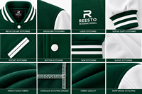 Veste varsity pour homme de haute qualité, style décontracté, vêtement d'extérieur respirant, manches en cuir, style baseball, vestes varsity pour homme.