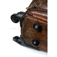 Vente en gros 100% cuir véritable style vintage voyage chariot valises avec roues et serrures bagages avec poignée sacs