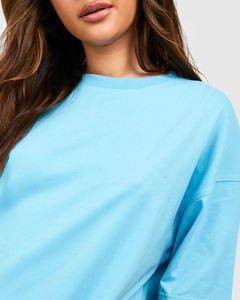 Prix bas avec couleurs personnalisées - Ensembles 2 pièces pour femmes, couleur unie, été, col rond, manches courtes, t-shirt oversize et short - Product Image 5