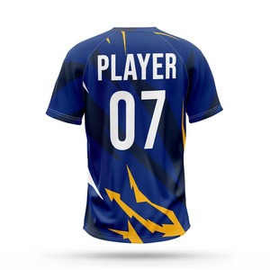 Maillot de baseball/football unisexe, impression sublimée, anti-transpiration, antibactérien, 100% polyester/mélange polyester-coton, manches courtes - Product Image 3