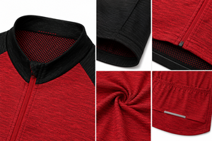 เสื้อปั่นจักรยานแขนยาวสีแดงสำหรับผู้ชาย MALVAN ENTERPRISES แห้งเร็ว ระบายอากาศได้ดี น้ำหนักเบา สวมใส่สบาย ผลิตจากโพลีเอสเตอร์ 240 กรัม - Product Image 3