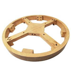 หนังแข็งและฐานเก้าอี้ไม้ยางพาราออกแบบมาอย่างดีเพื่อหมุนขาเฟอร์นิเจอร์จากโรงงาน - Product Image 1