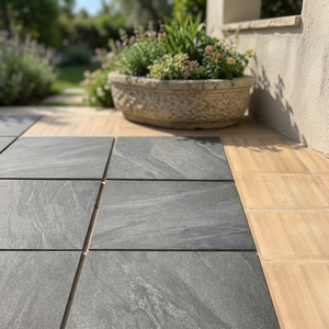 Carreaux de sol extérieurs en porcelaine effet granit anthracite noir moderne à motifs italiens 20 mm 600x900 mm 300x300 mm, robustes et antidérapants R11 - Product Image 1