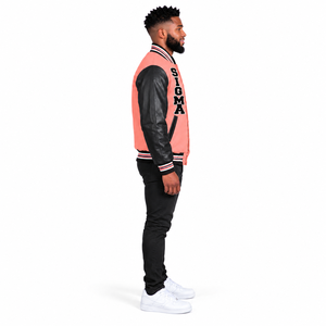 Chaqueta Varsity Personalizada con Logotipo Bordado y Mangas de Cuero para Ropa Urbana Premium y Venta al Por Mayor - Product Image 4