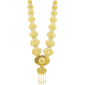 Juego de Joyería de Moda Chapada en Oro de 14K, 18K y 24K al por Mayor, Collar Largo Estilo Dubai Tradicional, Juego de Joyería Nupcial de Diseño Turco - Product Image 3