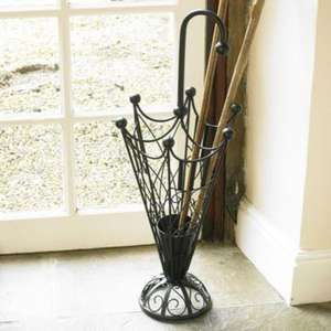 Soporte de metal para paraguas con bandeja de drenaje, ideal para guardar paraguas en días lluviosos en el pasillo o vestíbulo. - Product Image 1