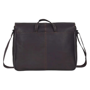 Bolso bandolera clásico de cuero suave para portátil, hecho con cuero de alta calidad, de secado rápido, con múltiples compartimentos, para unisex. - Product Image 2