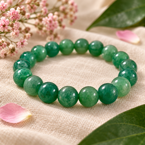 Pulsera Elástica Unisex de Jade Verde con Cuentas en Forma de Bola para Uso Diario, Ideal para Regalo - Product Image 3