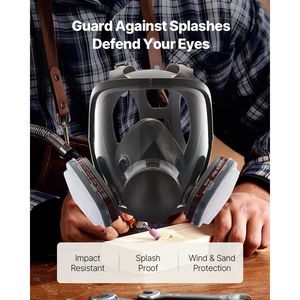 Masque de protection respiratoire intégral réutilisable avec filtres Respirateurs et masques réutilisables pour la protection contre la poussière - Product Image 4